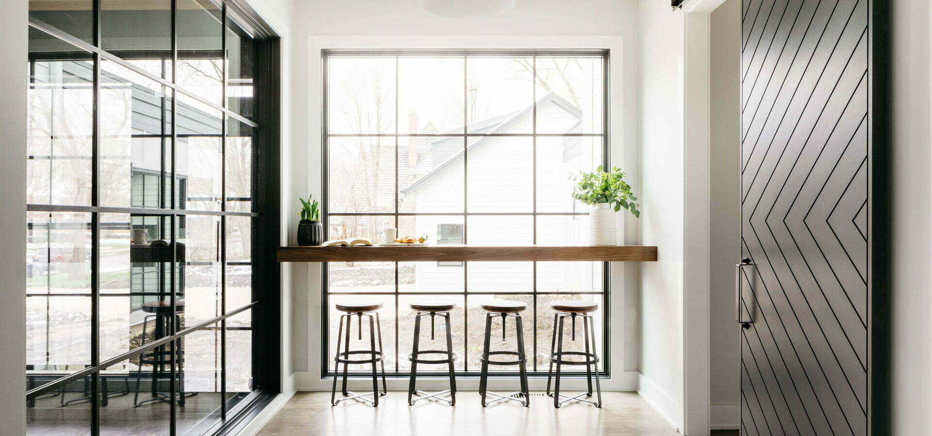 kitchen nook with custom millwork