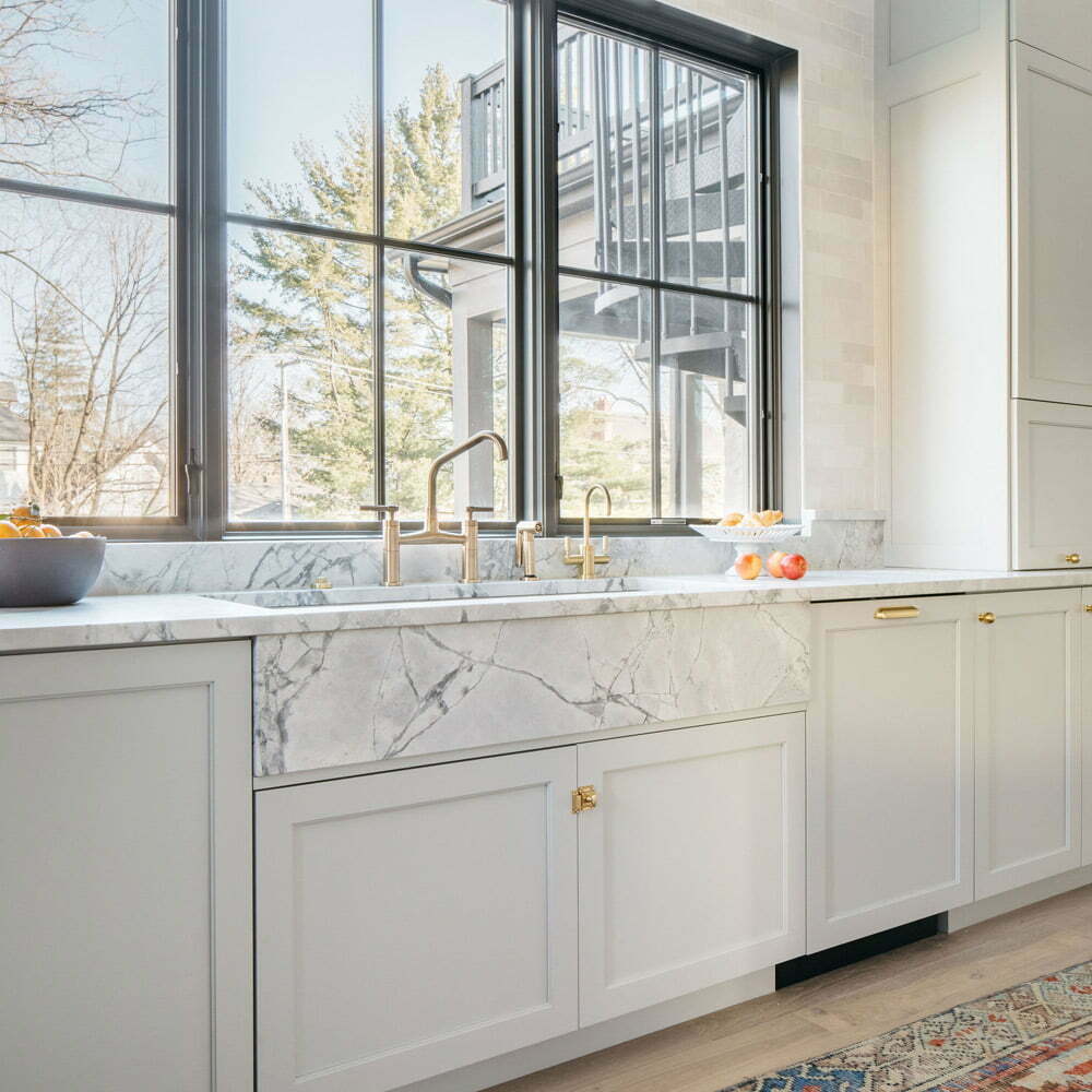 kitchen with custom cabinets