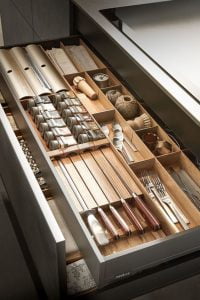 Drawer insert for knife storage.