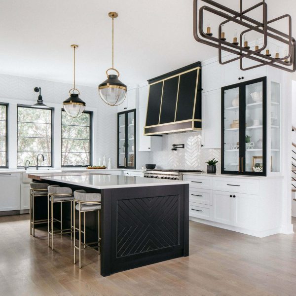 Black and white custom cabinetry by trim tech designs.