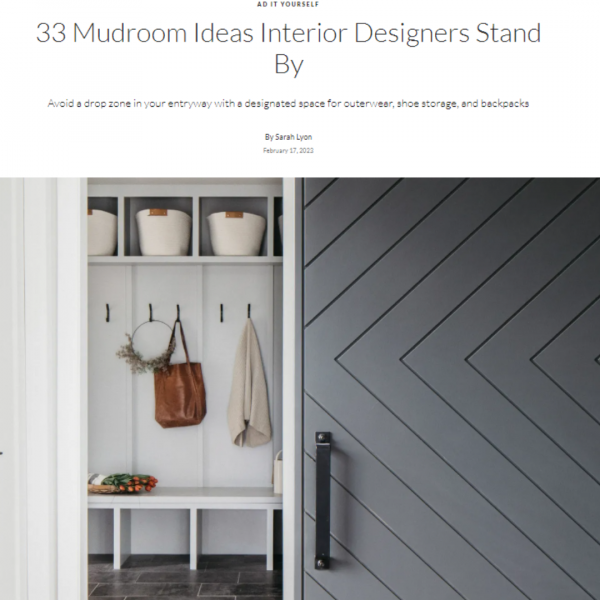 Trim Tech Designs featured in Architecture Digest. Custom mudroom design
