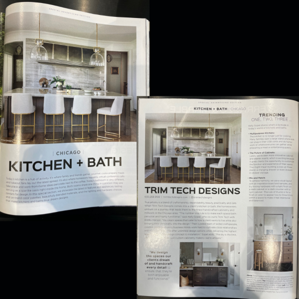 Trim Tech Designs custom cabinetry near chicago focused in Luxe Magazine